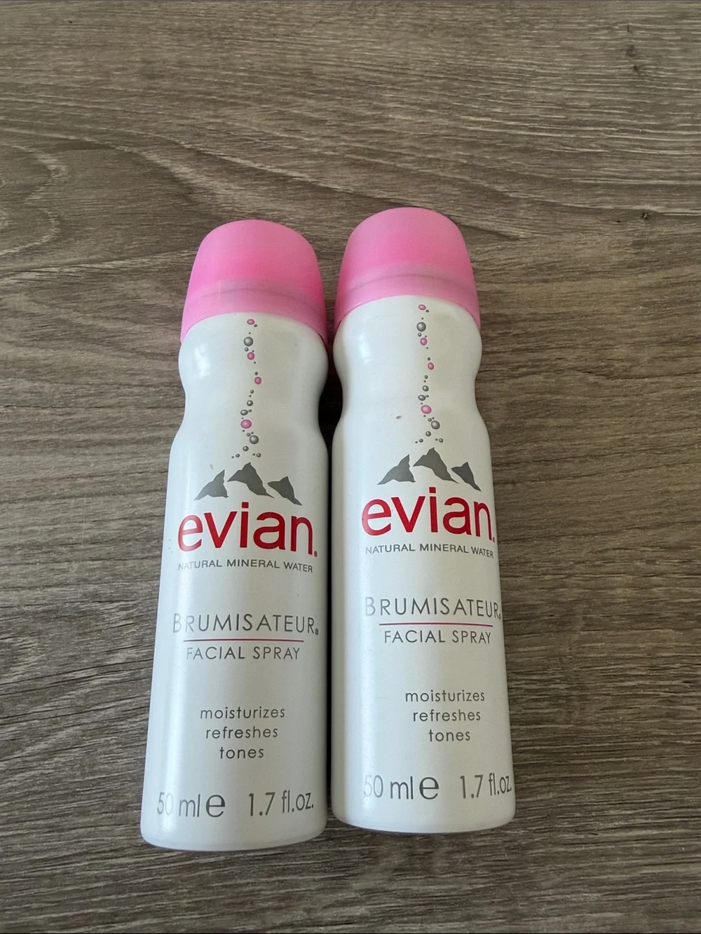 Evian Facial Toner Spray with Pink Cap - Twin Pack